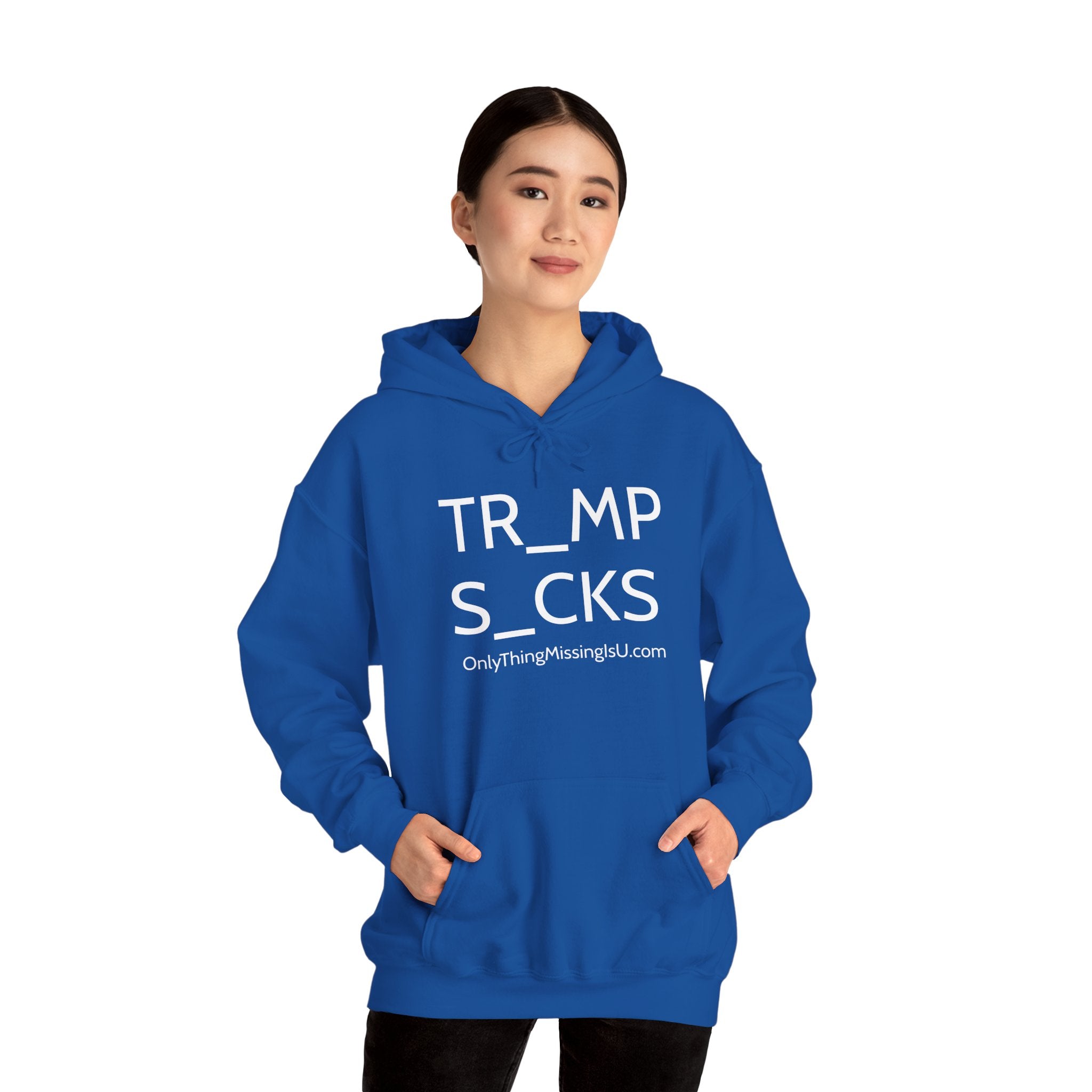 Graphic Hoodie — “TR_MP S_CKS” Political Protest Pullover