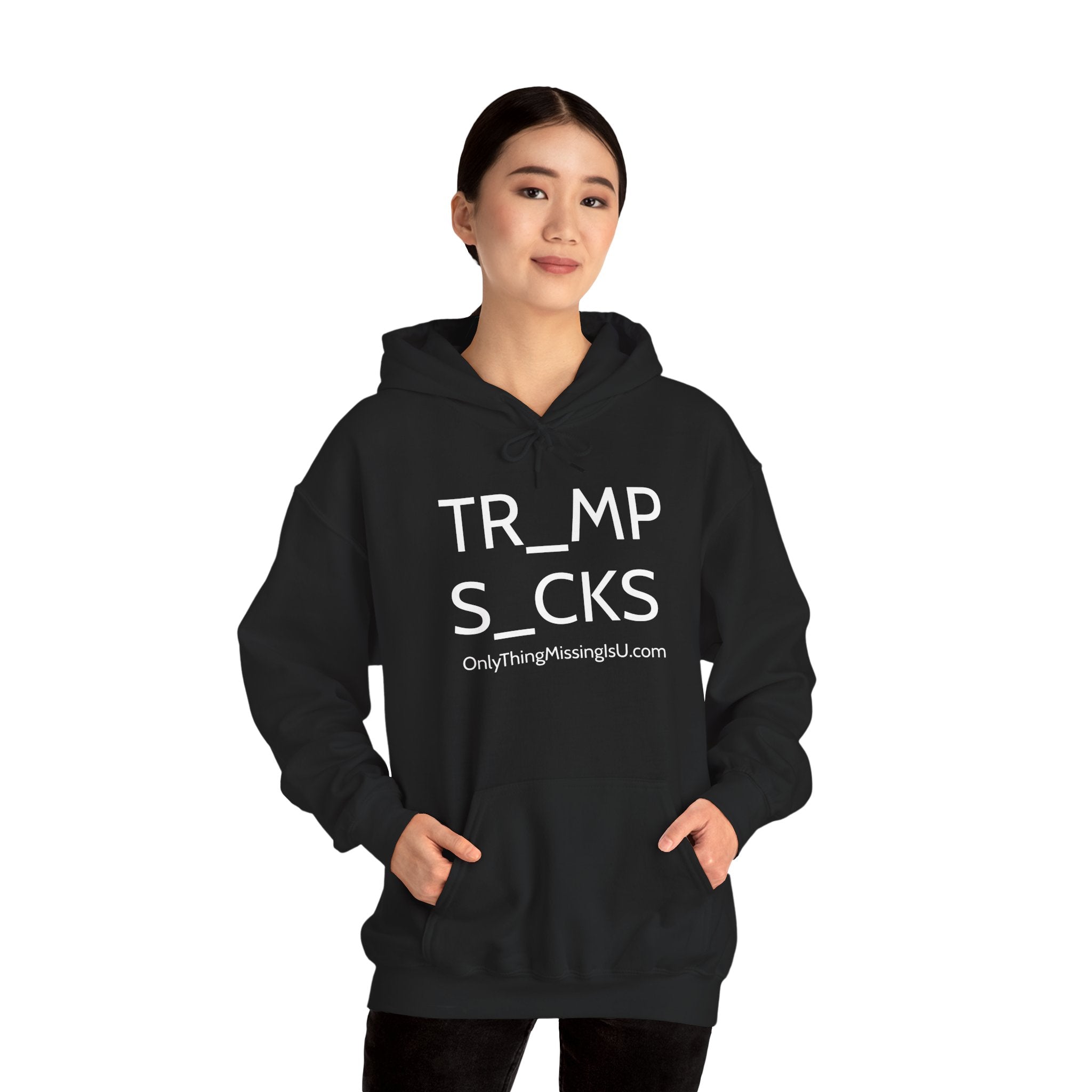 Graphic Hoodie — “TR_MP S_CKS” Political Protest Pullover